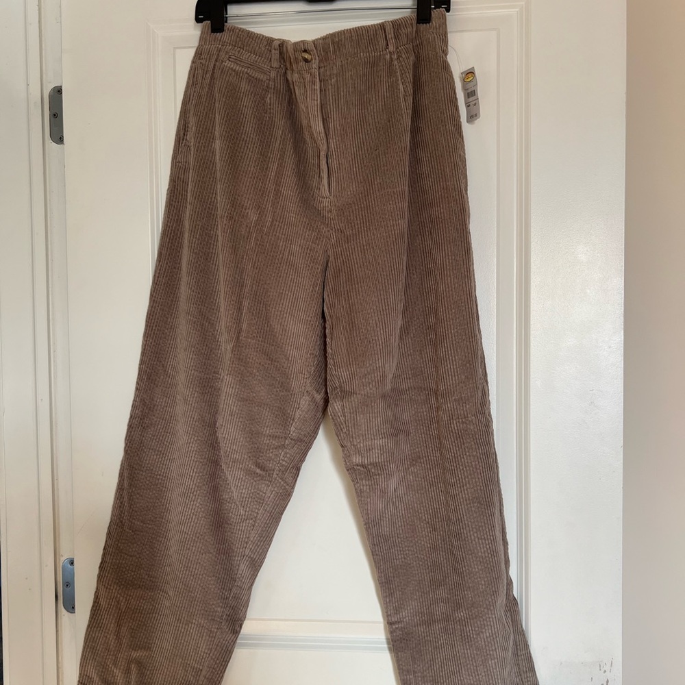 Vintage Deadstock NWT Talbots Petites Tan Corduroy Pants - Size 14